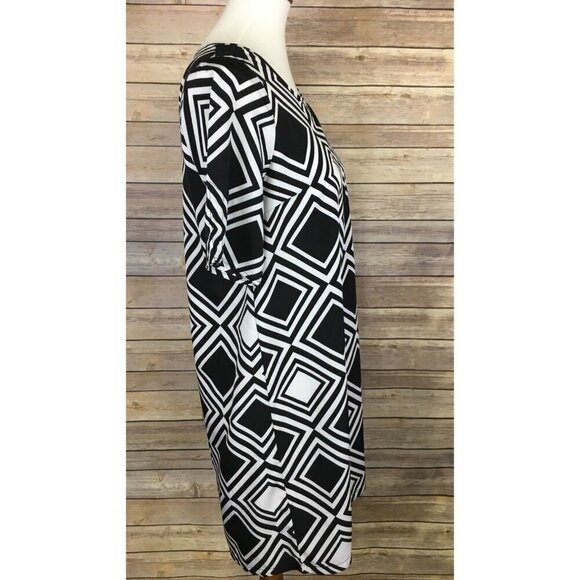 Mud Pie Small Lily Retro Shift Dress Black White - Picture 5 of 8